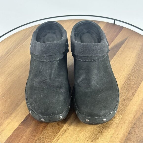 Merrell Black Suede Performance Footwear Clogs With Studded Details Womens - Picture 1 of 10
